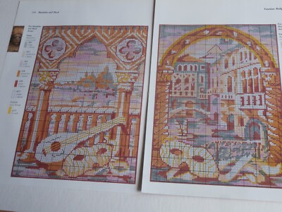 Gobelin Nadelspitze Tabelle GLORAFILIA VENEDIG SAMMLUNG Mandoline Maske Venezianisch
