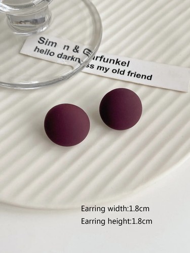 ROUND button style stud earrings multicolour option Pierced stainless steel post - Picture 27 of 57