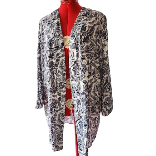 Simply Styled By Sears Soft Navy Blue Kimono Cloud Dancer Open Cardigan Size M