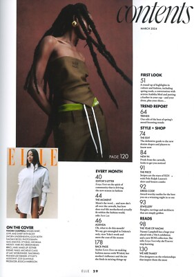 UK Elle Magazine: Naomi Campbell, Ambika Mod, Kenya Hunt, Fashion