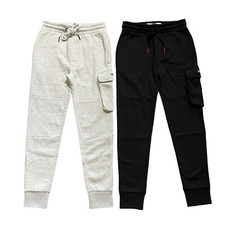 Tommy Hilfiger Mens Elastic Waistband Drawstring Cargo Joggers Fleece Sweatpants