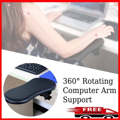 Rotating Computer Arm Support Attachable Armrest Pad Desk Shoulder