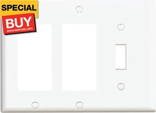 80431-W 3-Gang 1-Toggle 2-Decora/Gfci Device Combination Wallplate, Standard Siz