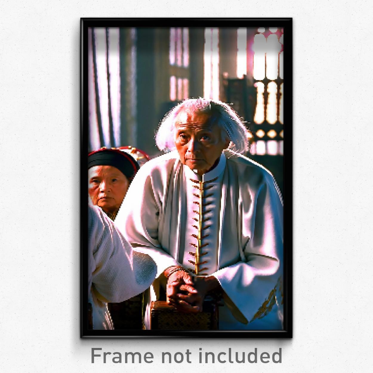 Pixel Art Poster - Elderly Dais (8 Bit Psychedelic Trippy Video Game Print)