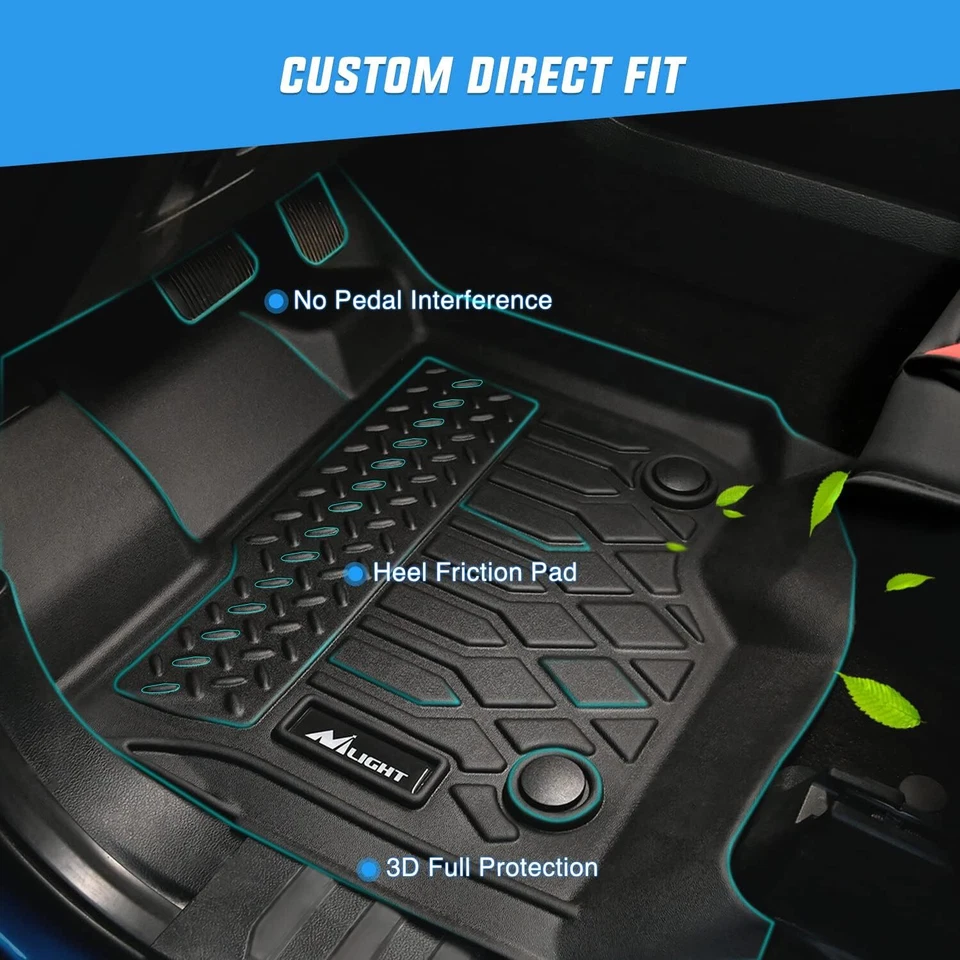 Nilight TPE Floor Mats for Ford F-150 F150 Lightning SuperCrew Cab Bucket Seats Foto 2 de 4