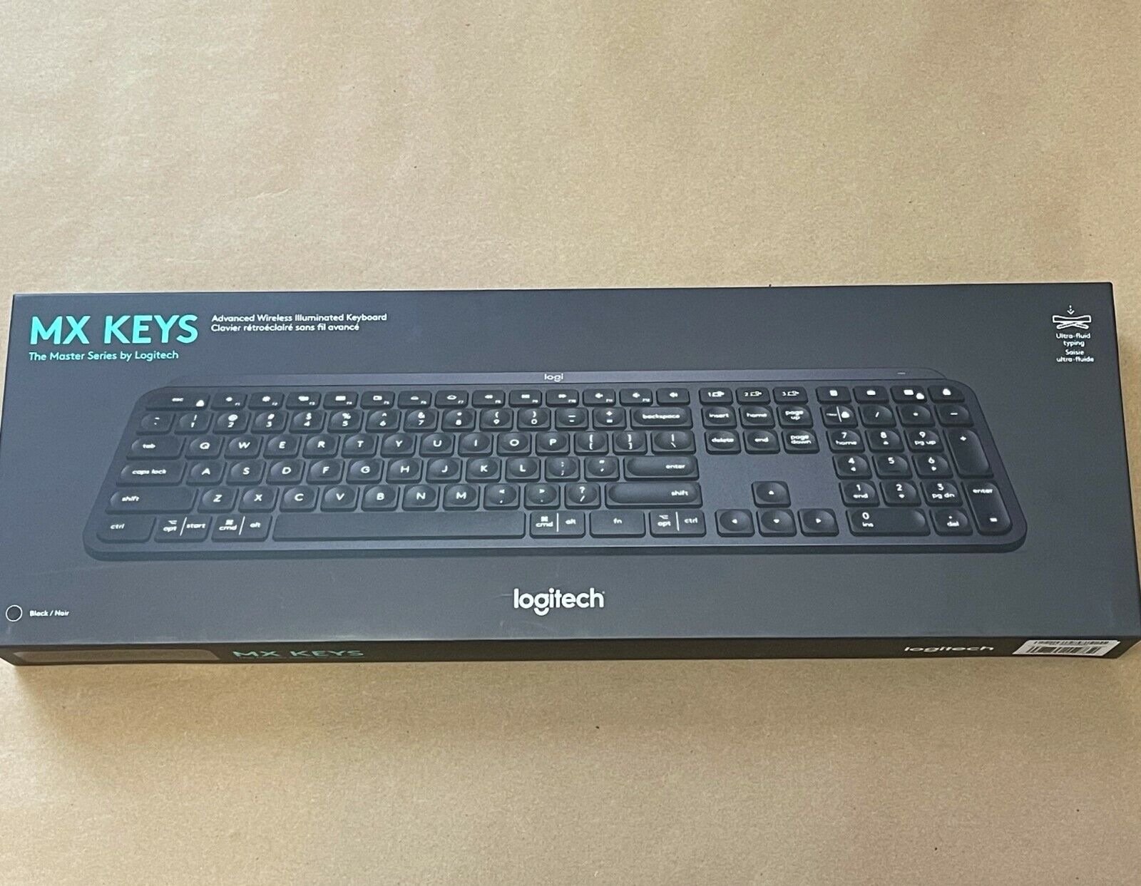 Logitech MX Keys 820-009132 Black USB-C Advanced Wireless Illuminated  Keyboard