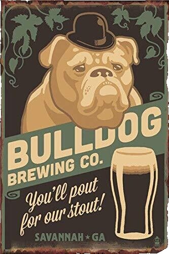 Warnschild „Englische Bulldogge“ – Aluminium, 30,5x20 Cm (A4), 0,5 Mm Stark, Mit Befestigungslöchern