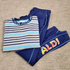 Aldi Gear Sweatsuit Large 2pc Set Matching Crewneck Sweatshirt Jogger Sweatpant