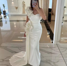 Luxury Beading Evening Dresses Mermaid Prom Dress White Elegant Party