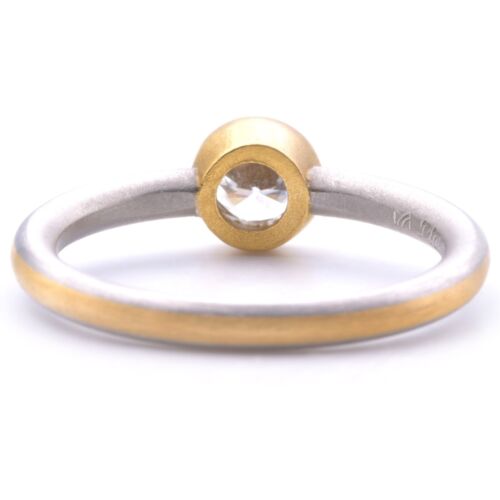 Meister Trauringe Bicolor Diamant Solitär Ring in 950er PT/ 900er GG Gr. 54 - Bild 4 von 8