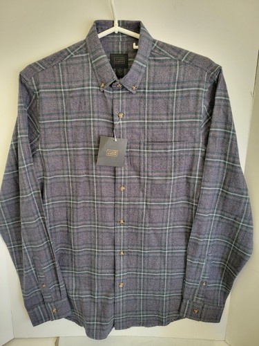 14th & Union Men’s S Gray & Green Plaid Flannel Button Down Long Sleeve Shirt - Picture 2 of 6