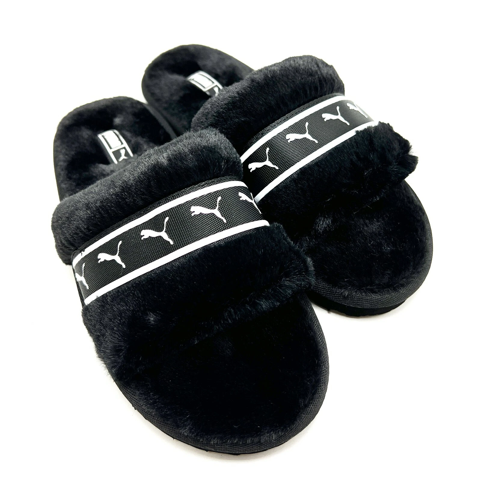 *NUOVO* SLIDES DONNA PUMA Fluff Remix Puma nero (385240 01) taglia 5 0 10 0