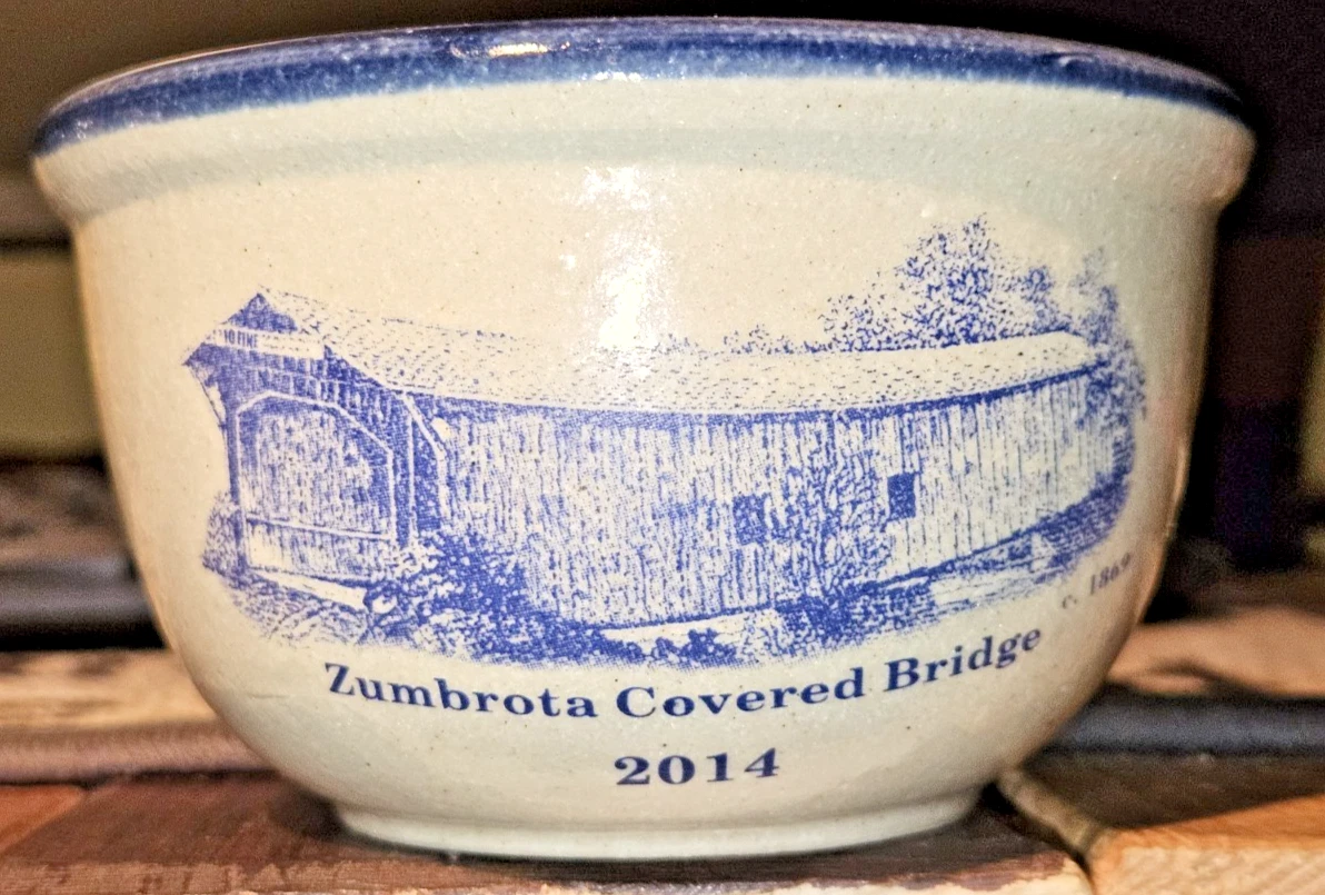 Red Wing Stoneware Egg Separator Zumbrota Mn Covered bridge 2014