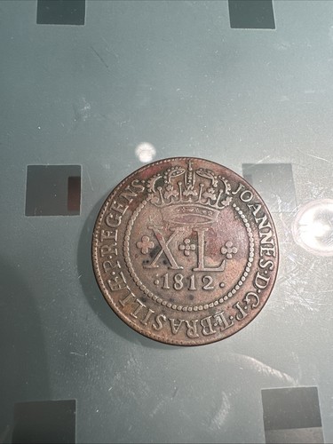 40 Reis 1812 B Brasilien Brasil João Johann VI . Kupfer . Km#234 RARE VF