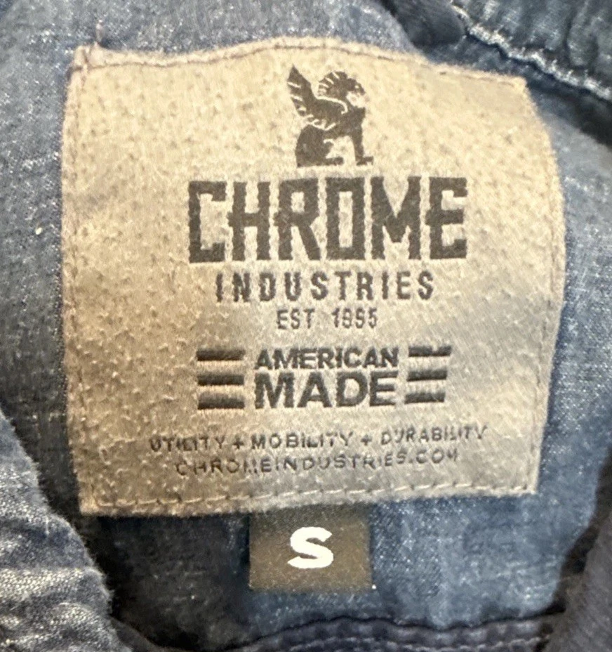 Camisa Chrome Industries Para Hombre S Franela Azul Ligera Abotonada Foto 3 de 4