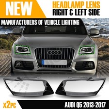 FOR AUDI Q5 8R SQ5 LEFT OR RIGHT SIDE FRONT HEADLIGHT LENS COVERS 2013-2017