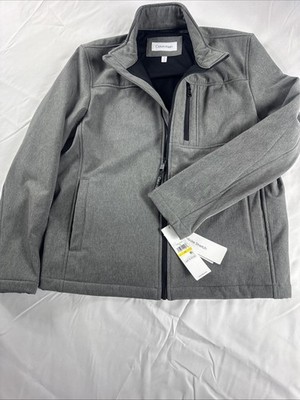 Calvin Klein NWT Men's GREY WATER RESISTANT  Full-Zip Jacket Size M Stretch