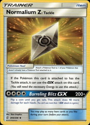 Normalium Z: Tackle Uncommon SM - Unified Minds 203/236 NM | eBay