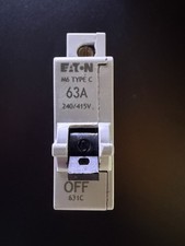 Eaton Memshield 1 - 631C - 63a Type C Single Pole MCB Used