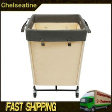 210L Laundry Storage Basket Rolling Laundry Cart with 4 Wheels （2 Brakes）NEW UK