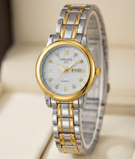 Wunderschöne ORUSS Damen Armbanduhr | Bicolor | Kristalle & Datum | Neu & OVP