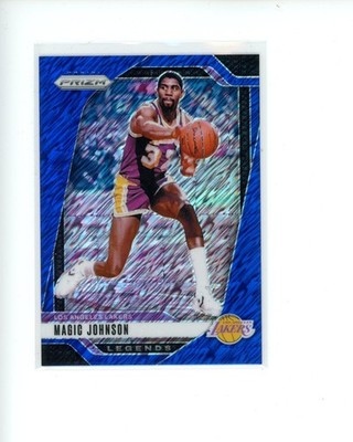 2024-25 Panini Prizm Blue Shimmer FOTL #294 Magic Johnson #d 10/35