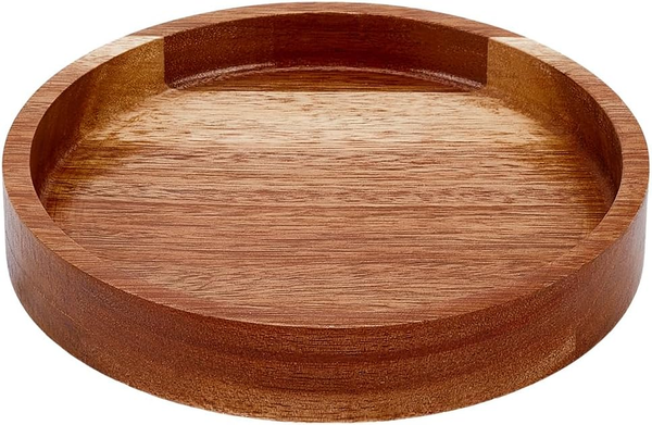 Mayjoydiy 15Cm Rundes Serviertablett Aus Holz Akazienholz Dekorative Servierplat-image