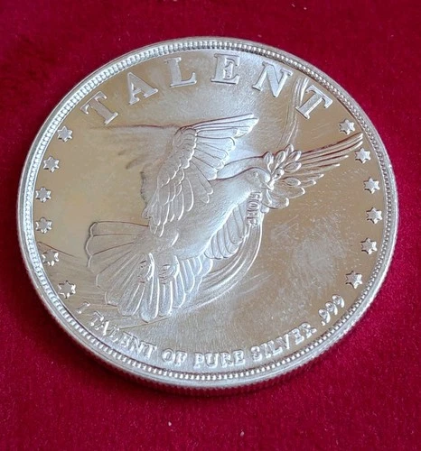 New Listing1 Troy oz .999 Fine Silver Round Talent Dove Lift Up Your Eyes Art Bullion Coin