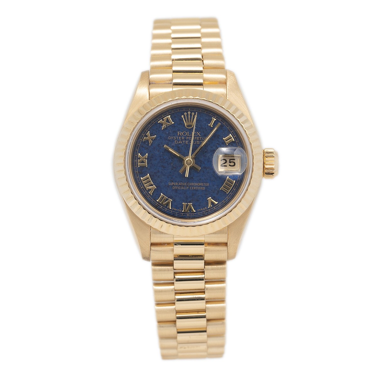 Rolex Datejust 69178 18K YG President Azurite Stone Blue Dial