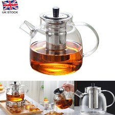 45oz/1300ml Glass Teapot with Removable Infuser Stovetop Safe Large Tea Pot