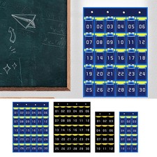 Numbered Pocket Chart Over Door Hanging Classroom Organizer for Cell Phones C...