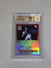 2017 Donruss Optic Rated Rookies Auto '93 Retro Red #3 Dansby Swanson BGS 9.5
