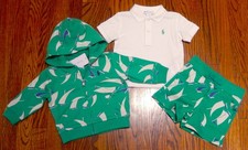 POLO RALPH LAUREN AUTHENTIC BABY BOYS BRAND NEW ORIGINAL 3Pc SET Size 6M, NWT