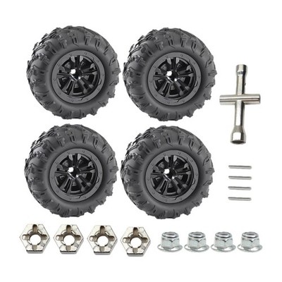 4 Stück RC Auto Räder und Reifen Set schwarz 85 mm für 16101Pro 16102Pro Maßstab 1:16