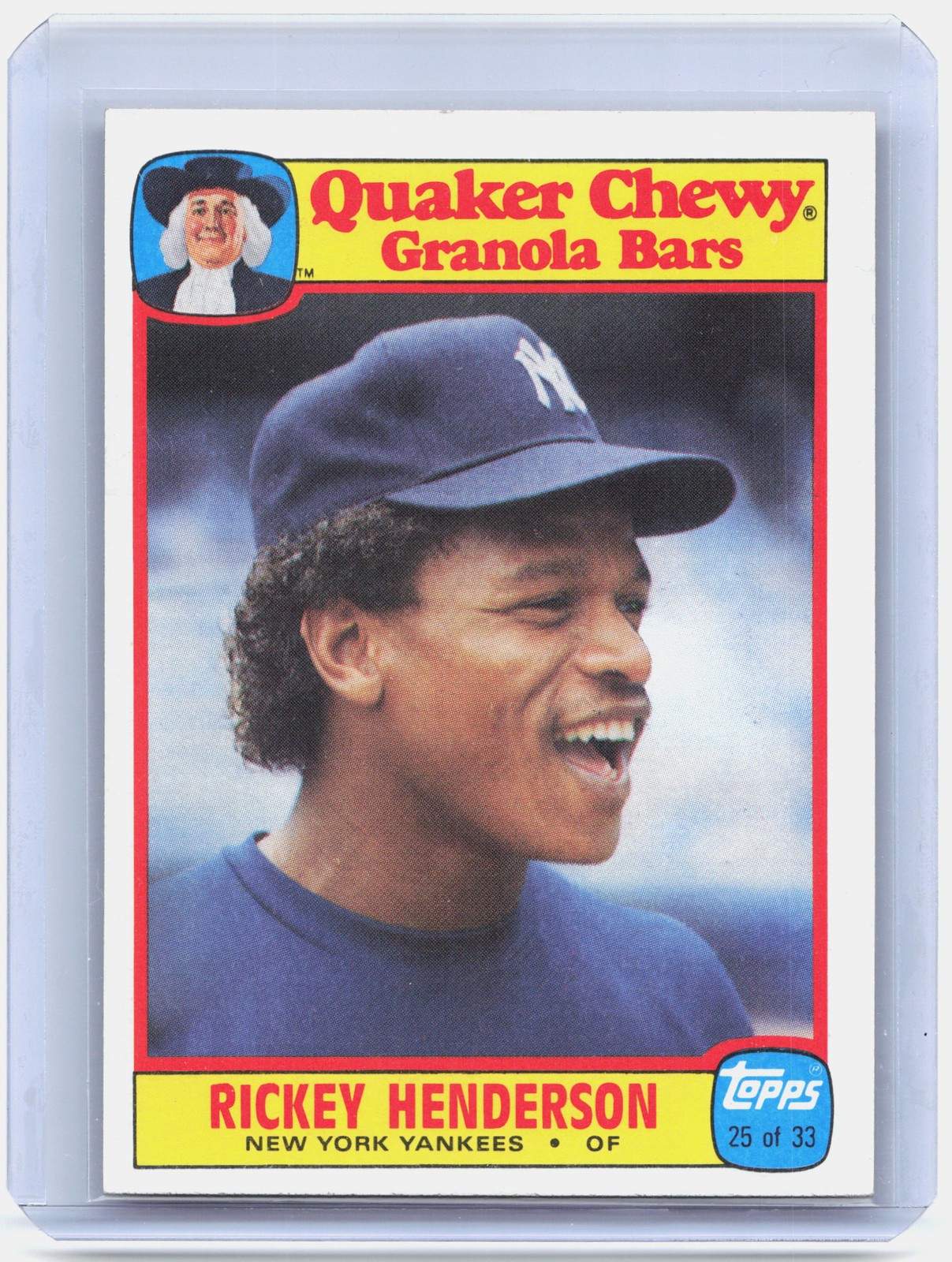 1986 Topps Quaker Granola #25 Rickey Henderson
