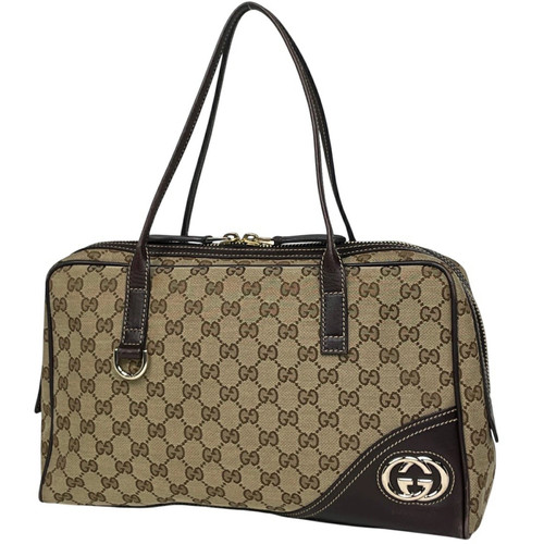 Gucci Gg Pattern Handbag Canvas Brown 169971 Ladies Used