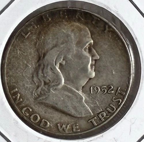 1952-S Toned Franklin Half Dollar AU/BU 90% Silver 50c