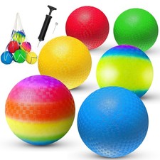 8.5" Inflatable Playground Balls - Colorful Dodgeballs for Kids  Adults, 6 Pack