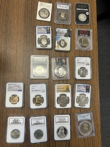 Certified Silver Half Dollar Coins Kennedy Franklin Washington Proof MS Silver