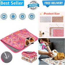 Waterproof Guinea Pig Blankets Washable 3 Pack Small Animal Fleece Cage Liner...