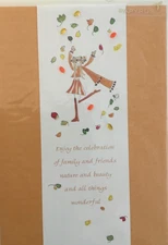 Papyrus- Thanksgiving- Whimsical Gal In Leaves- Gems