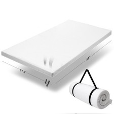 Organic Cotton Cover Toddler Mattress Topper Ventilated 2-Inch Memory Foam ...
