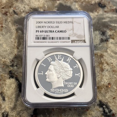 NORFED 2009 Liberty 1 oz .999 Silver Round PF69 NGC Torch Back