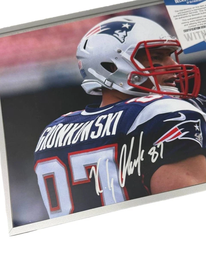 Foto firmada por Rob Gronkowski #87 autografiada certificado de autenticidad BAS Foto 2 de 4