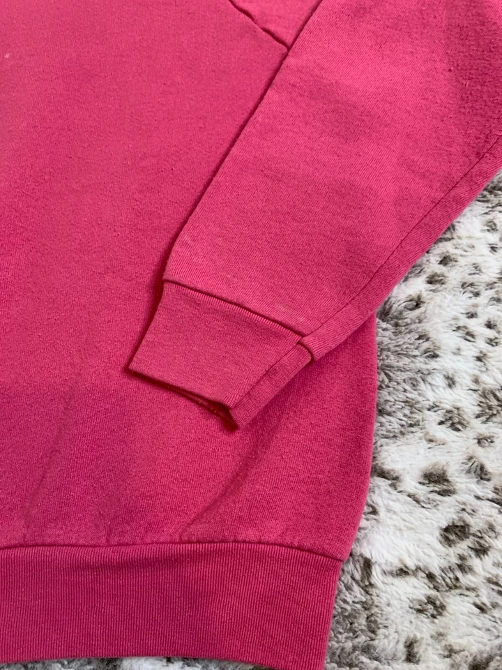 Suéter feminino vintage médio rosa gola redonda pulôver de lã sólido anos 90 - Imagem 3 de 4