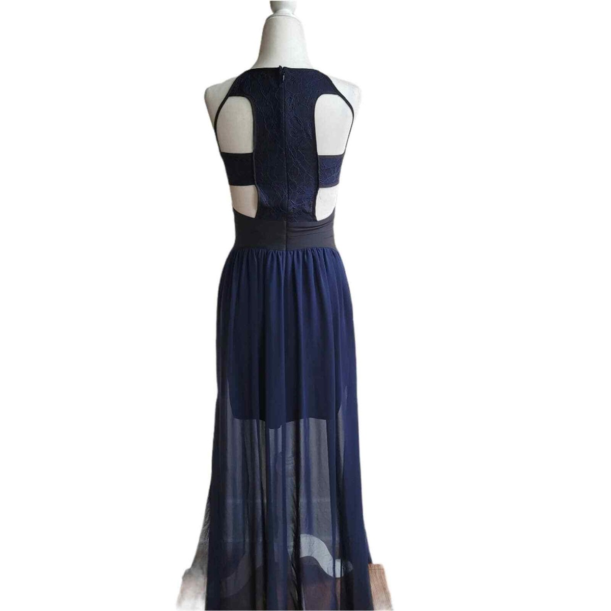 long sleeve blue long dress Audrey Dress Long Sleeve (Navy) XS