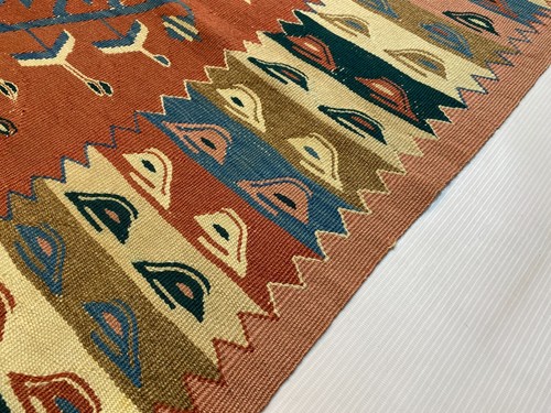 Collector's Piece Salmon Red 4x6 Tree of Life Turkish Antique Caucasian Wool Rug - Picture 10 of 18