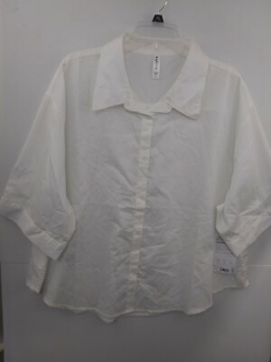 Athleta Bright White Oversized Cotton Dreams Sleep Top Large NWT $69 981372