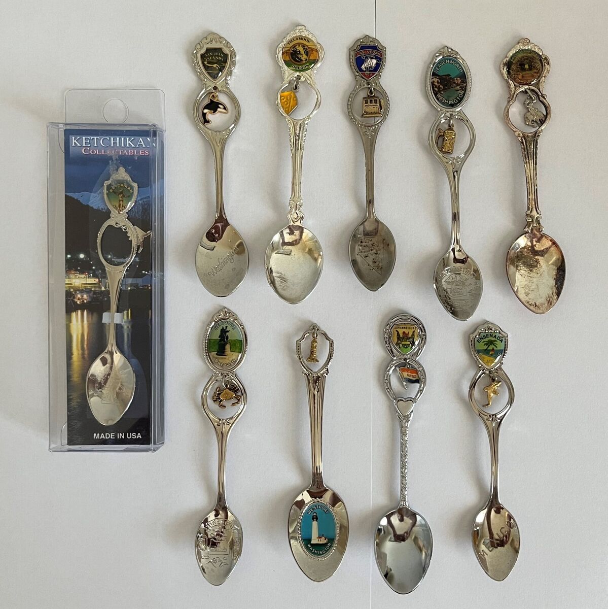 3-D Measuring Spoons Charm Sterling Silver, Made in the USA 3-D Measuring Spoons Charm Sterling Silver, Made in the USA