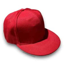 Snapback Hat Flat Baseball Cap Trucker Solid Plain Blank Red NEW